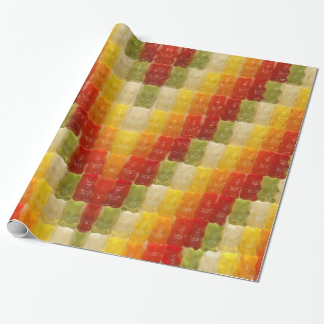 Papier Cadeau ours gommeux - giftwrap (Déroulé)