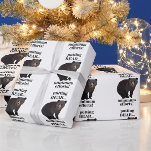 Papier Cadeau Ours Grizzly Faisant le Minimum d'Efforts Drôle