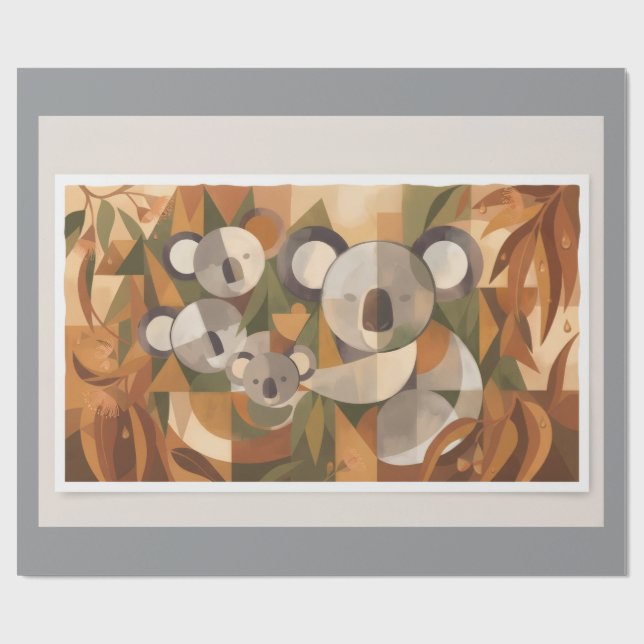 Papier Cadeau Ours Koala (Plat)