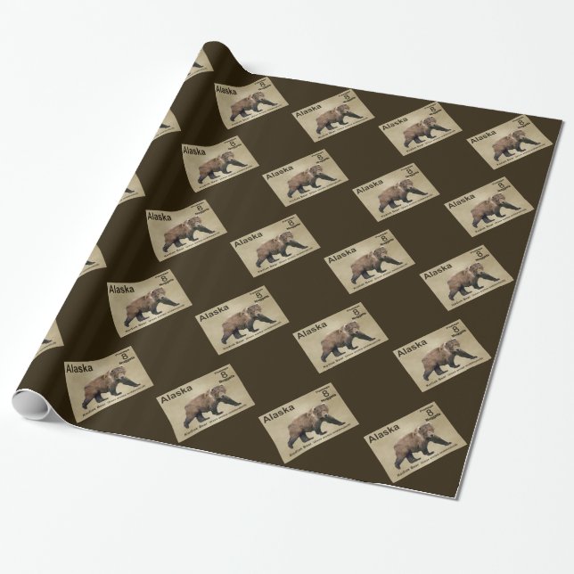 Papier Cadeau Ours kodiak (Déroulé)