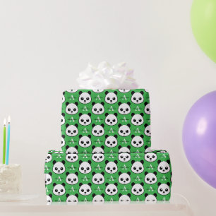 Papier Cadeau Ours Panda Mignon – Monogramme Personnalisé