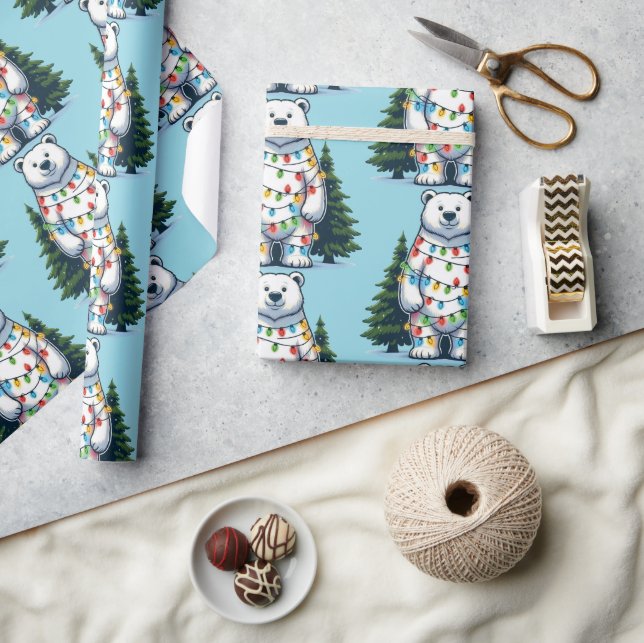 Papier Cadeau Ours polaire de Noël (Artisanat)