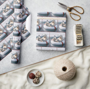 Papier Cadeau Ours polaire lisant un journal