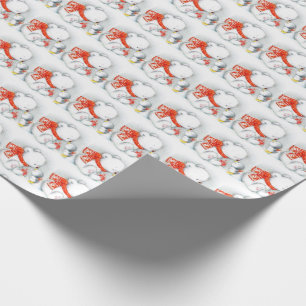 Papier Cadeau Ours polaire mignon et poussin de bébé