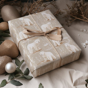 Papier Cadeau Ours polaire Noël hiver