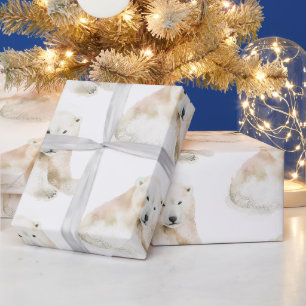 Papier Cadeau Ours polaire - Noël mignonne