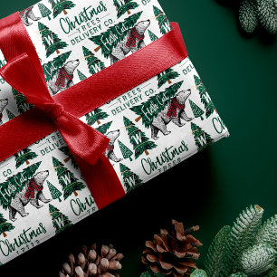 Papier Cadeau Ours Polaire Plaid Noël Arbres Livraison Monogramm