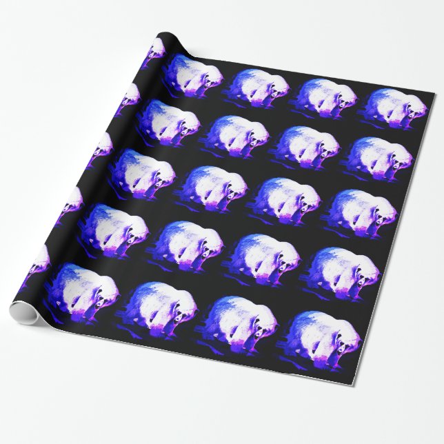 Papier Cadeau Ours polaire sur glace (Déroulé)