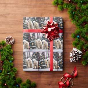 Papier Cadeau Ours polaires de Noël