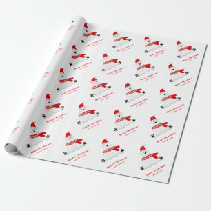 Papier Cadeau Ours rouge mignon Joyeux Noël