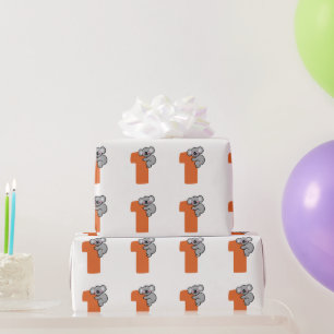 Papier Cadeau Ourson Koala Mignon Un An Douce Première Année