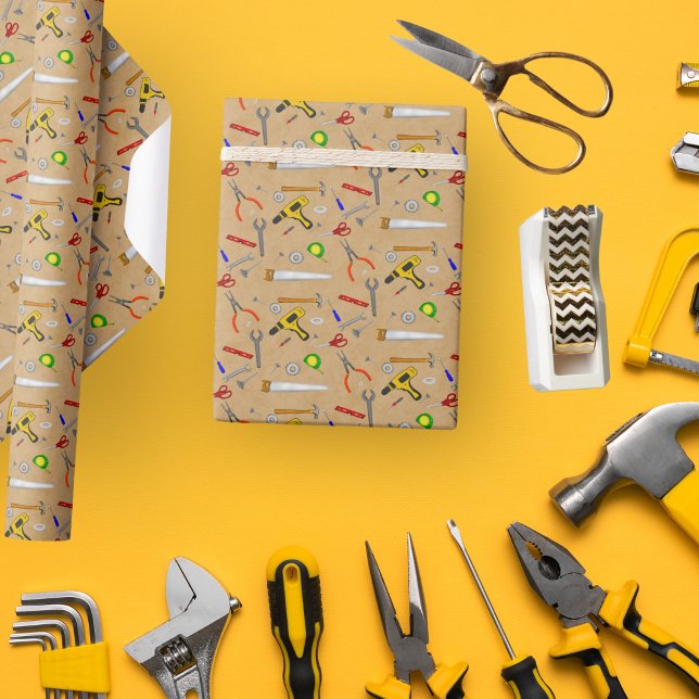Papier Cadeau Outils cool de bricoleur  (Créateur téléchargé)