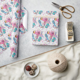 Papier Cadeau Outils de coiffure mignons dans le style d'art Kaw