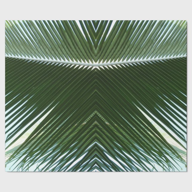 Papier Cadeau Overlapping Palm Fronds Tropical Green Abstract (Couture)