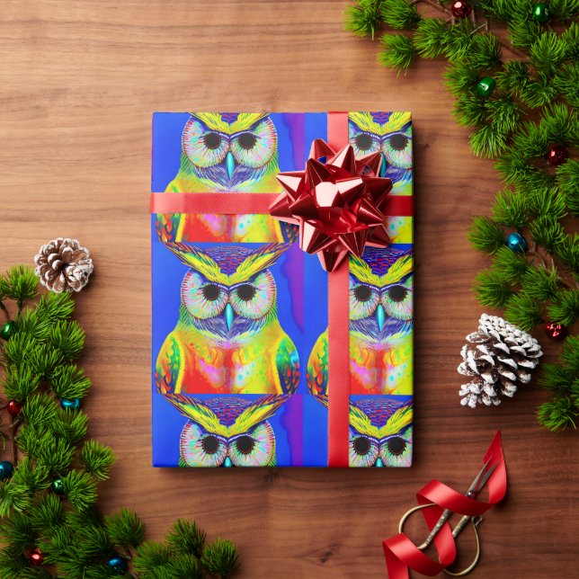 PAPIER CADEAU OWL ART NOËL (Cadeau de vacances)
