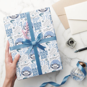 Papier Cadeau Oy To The World Funny Musk Hanoukka Blue Menorah