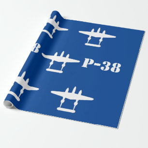 Papier Cadeau P-38 Éclair bleu et blanc