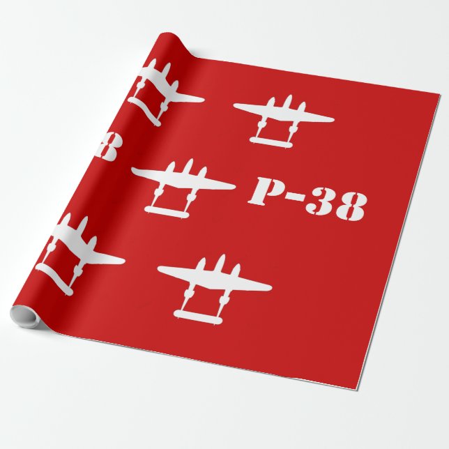 Papier Cadeau P-38 Éclair rouge et blanc (Déroulé)
