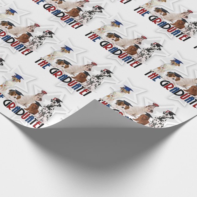 Papier Cadeau Pack de chiens en chapeaux de remise de diplôme po (Coin)