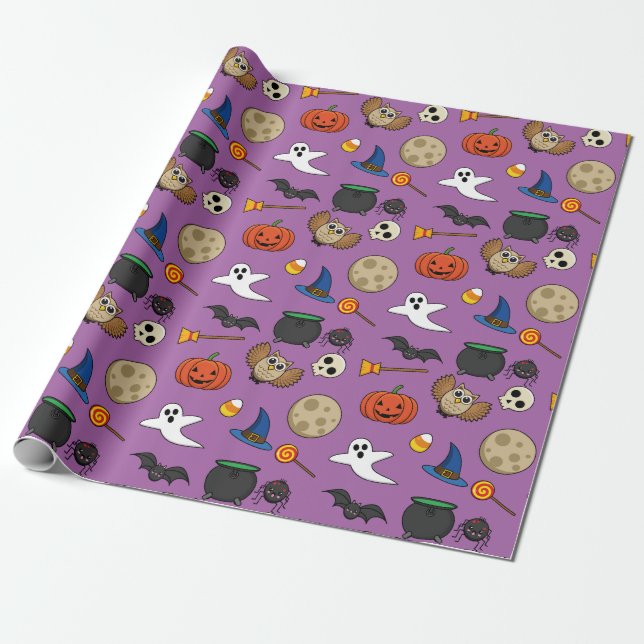 Papier Cadeau Pack Halloween Kawaii (Déroulé)