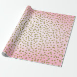 Papier Cadeau Pailleté rose et or Confetti Points Tendance Glam<br><div class="desc">papier d'emballage personnalisé</div>