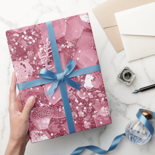 Papier Cadeau Pailleté Rose Pastel (Cadeaux)