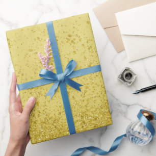 Papier Cadeau Paillettes de Faux Or Sombre