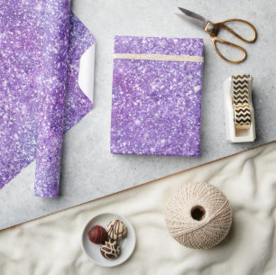 Papier Cadeau Paillettes dégradé iridescent violet élégant