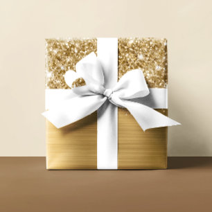 Papier Cadeau Paillettes dorées Glamour