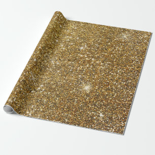 Papier Cadeau Paillettes dorées scintillantes brillantes étincel