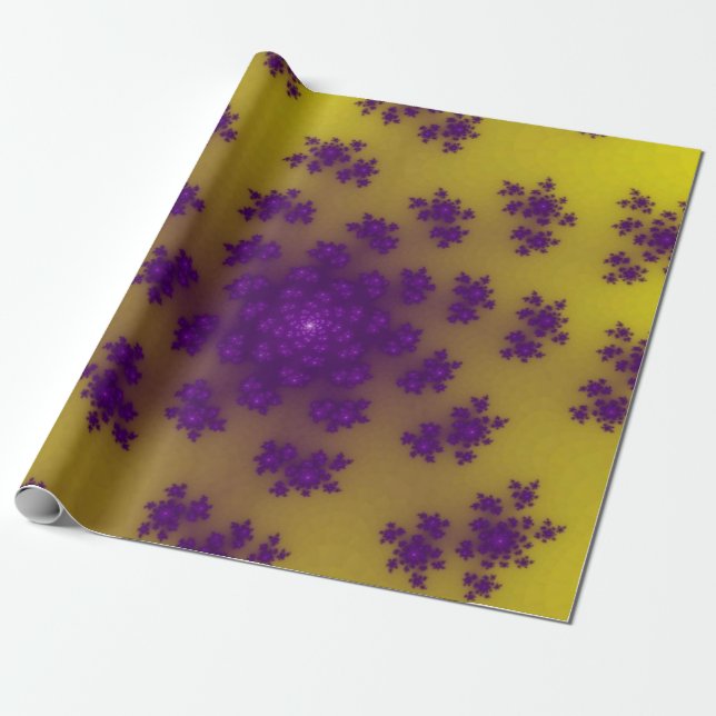 Papier Cadeau Paillettes Florales de Banane (Déroulé)