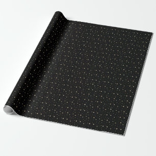 Papier Cadeau Paillettes noires et or élégantes