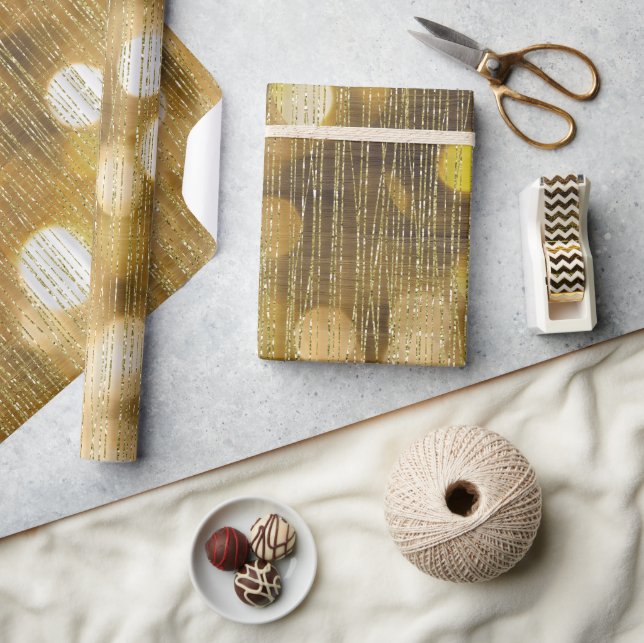 Papier Cadeau Paillettes scintillantes dorées (Artisanat)