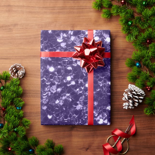 Papier Cadeau Paillettes violet ultra violet foncé scintillantes (Cadeau de vacances)