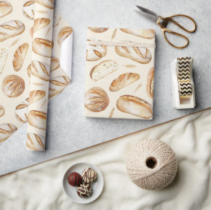 Papier Cadeau Pain Brun Crème Marron Nourriture