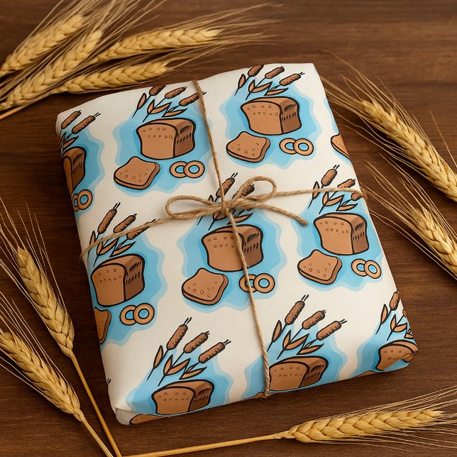 Papier Cadeau Pain complet rustique Cuisine de ferme (Créateur téléchargé)