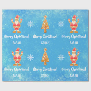 Papier Cadeau Pain d'épice Père Noël Snow Personnaliser 