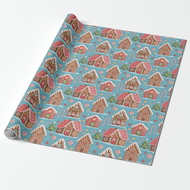 Papier Cadeau Pain d'épices de Noël mignon (Déroulé)