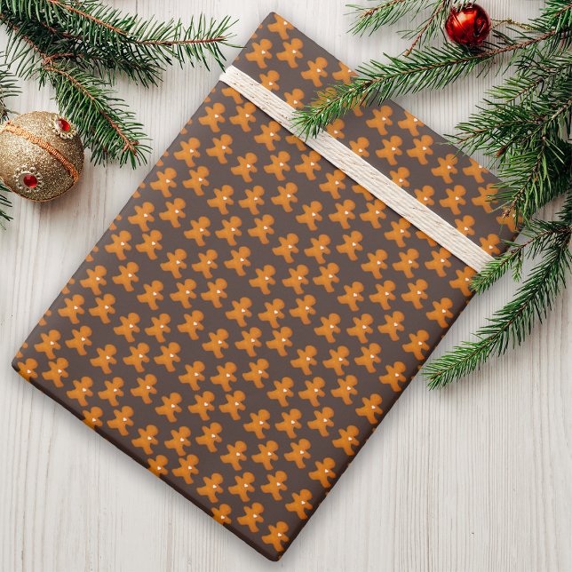 Papier Cadeau Pain d'épices Homme mignon Noël rustique Vacances (Créateur téléchargé)