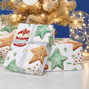 Papier Cadeau Pain d'épices Hommes Cutout Cookies Noël moderne