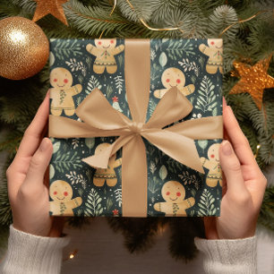 Papier Cadeau Pain d'épices Hommes hiver & Noël Verdure