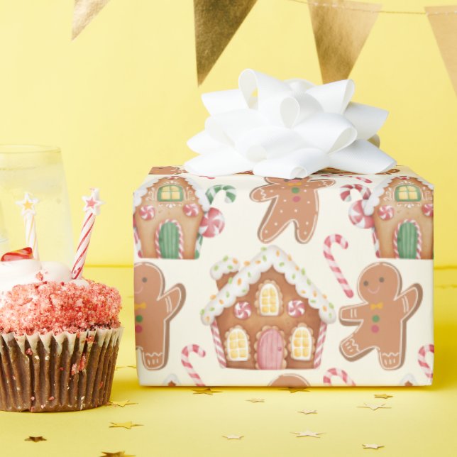 Papier Cadeau Pain d'épices Noël Fêtes d'hiver (Fête d'anniversaire)