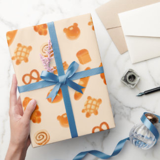 Papier Cadeau Pain varié de boulangerie moelleux snack japonais
