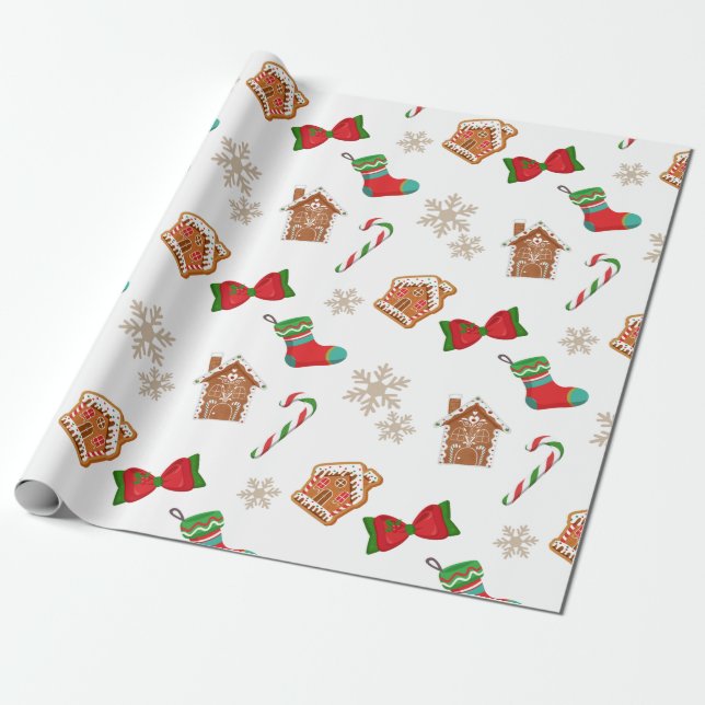 Papier Cadeau Pains d'épice de Noël (Déroulé)
