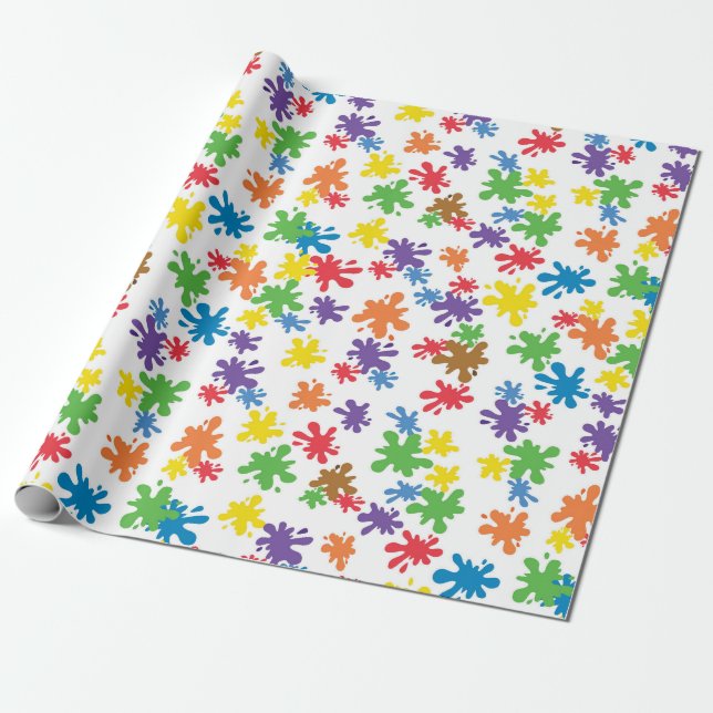 Papier Cadeau Paint Splatter (Déroulé)