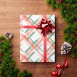 Papier Cadeau Paint Stroke rouge et vert Plaid<br><div class="desc">Motif de contour de peinture rouge et vert</div>