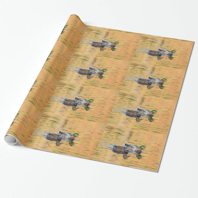 Papier Cadeau Paire de Mallards (Déroulé)