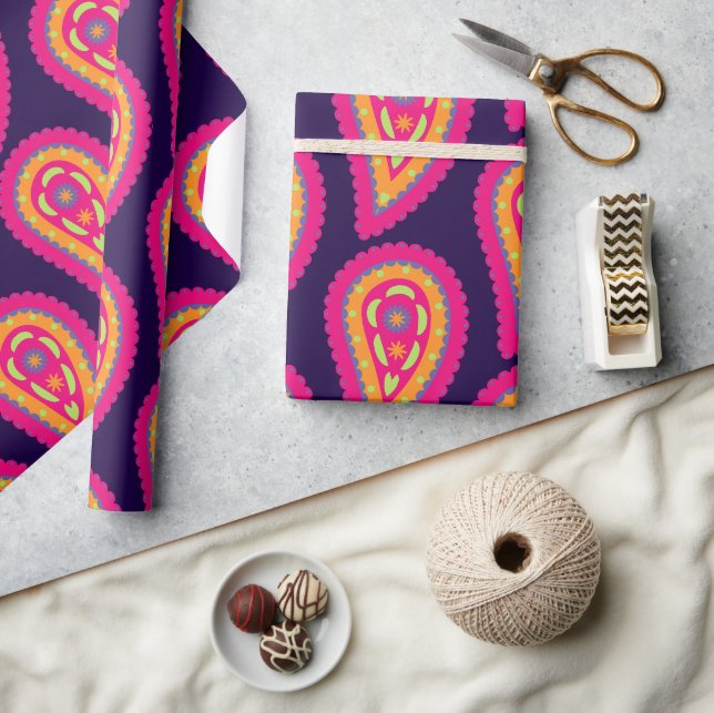 Papier Cadeau Paisley coloré (Artisanat)