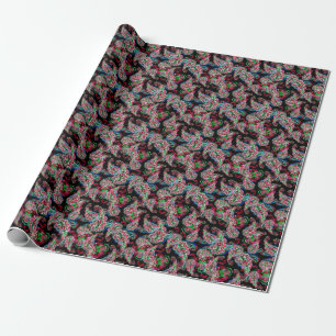 Papier Cadeau Paisley Floral Pattern, Ethnic Arrière - plan.