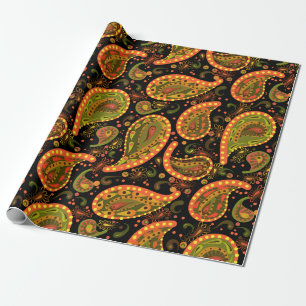 Papier Cadeau Paisley Fou Paisley Lumineux Coloré